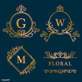 Initialed gold frame background | Free stock vector - 553265