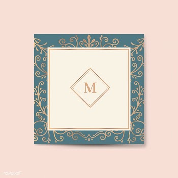 Initialed gold frame background | Free stock vector - 553291