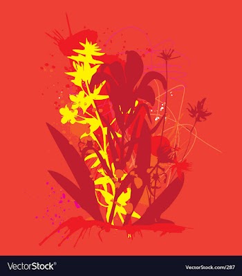 Ink and flowers vector image