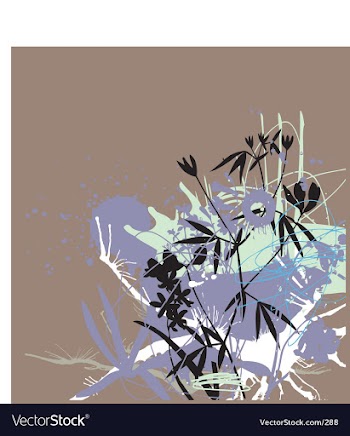 Ink and flowers vector image