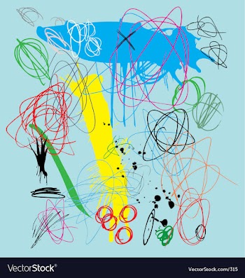 Ink and scribble vector image