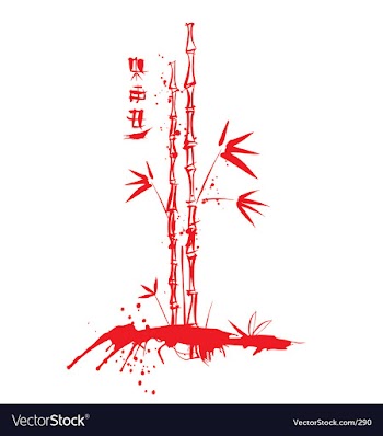 Ink bamboo vector image