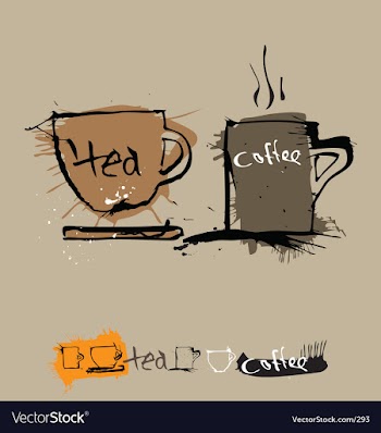 Ink coffee cup vector image