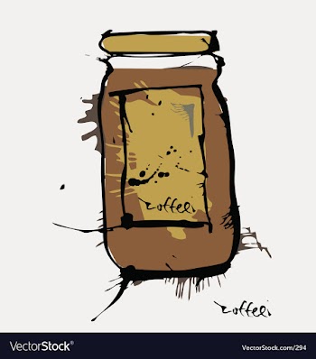 Ink coffee jar vector image