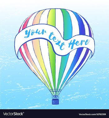 Ink hand drawn air balloon background vector image