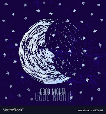 Ink hand drawn moon and stars vector image