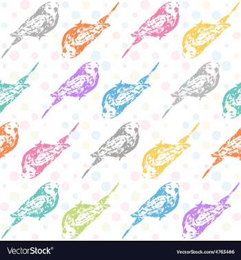 Ink hand drawn parrots seamless pattern vector image
