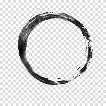 Ink Paintbrush Computer file, Black strokes ink circle transparent background PNG clipart