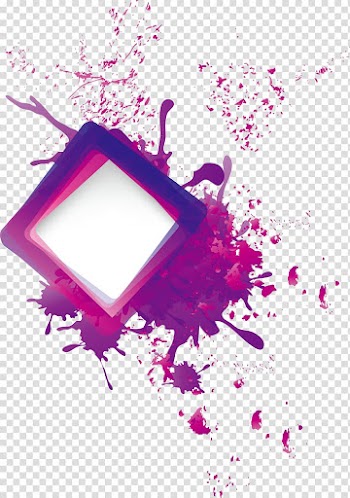 Ink splashes border, pink 3D transparent background PNG clipart
