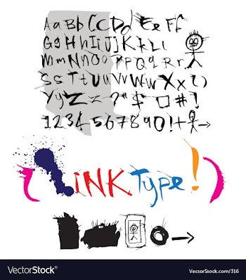 Ink style type vector image