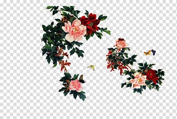 Ink wash painting Chinese painting Chinoiserie, Retro Flower transparent background PNG clipart