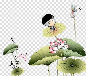 Ink wash painting Chinese painting Inkstick , Lotus leaf lotus material transparent background PNG clipart