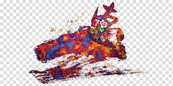 Ink wash painting, Colorful Shading Ink transparent background PNG clipart