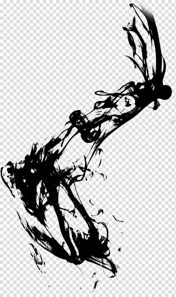 Ink wash painting Ink brush, Mist transparent background PNG clipart