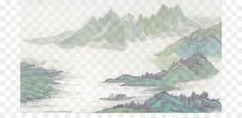 Ink wash painting Landscape painting Shan shui - Ink painting mountains and rivers diagram 