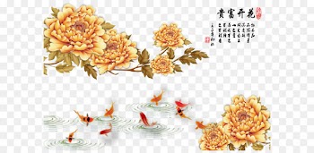 Ink wash painting Moutan peony Chinese painting - Rich flowering 