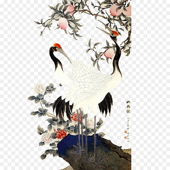 Ink wash painting Oil painting Chinese painting u8cc0u306eu795du3044 - Crane painting pictures 