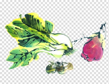 Ink wash painting Vegetable Watercolor painting, Vegetable food transparent background PNG clipart