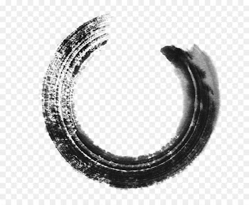 Inkstick Circle Painting - Ink brush strokes 