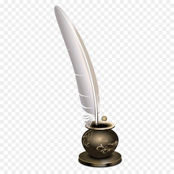 Inkwell Quill Paper Clip art - Classical retro feather pen and ink 