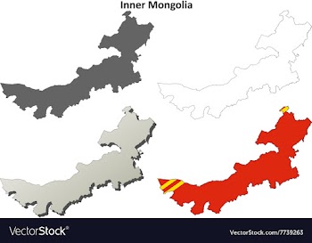 Inner Mongolia blank outline map set vector image