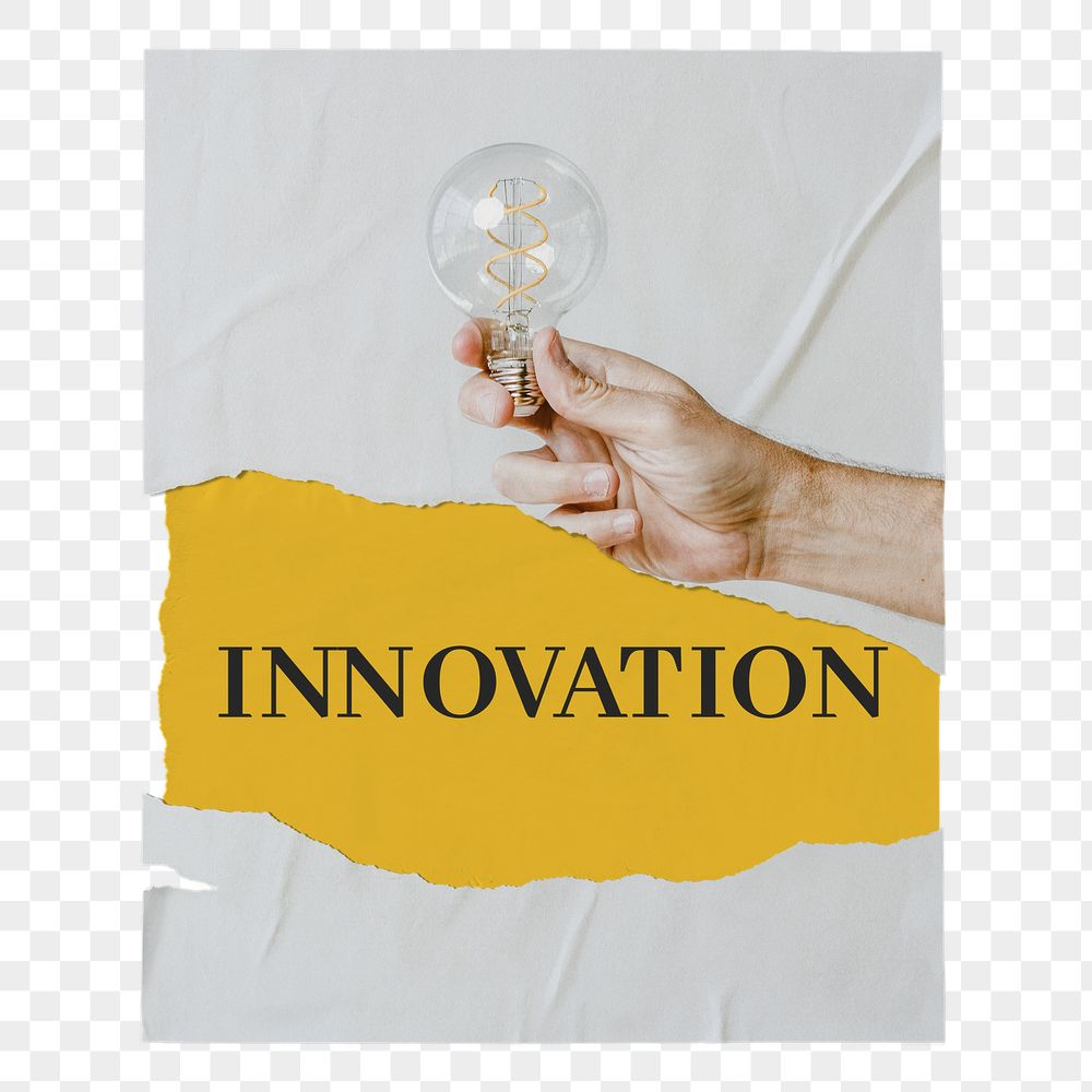 Innovation png poster, light bulb | Free PNG - rawpixel