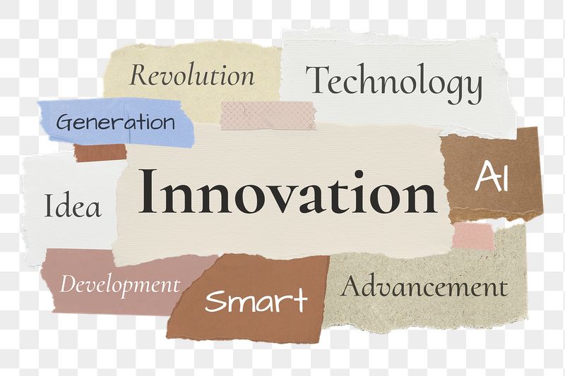 Innovation png word sticker typography, | Free PNG - rawpixel