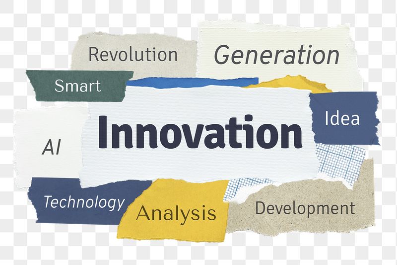 Innovation png word sticker typography, | Free PNG - rawpixel