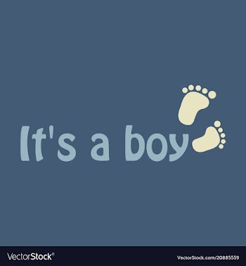 Inscription it is a boy with footprint vector image