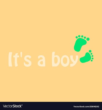 Inscription it is a boy with footprint vector image