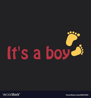 Inscription it is a boy with footprint vector image