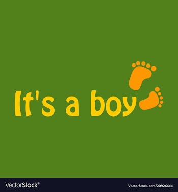Inscription it is a boy with footprint vector image