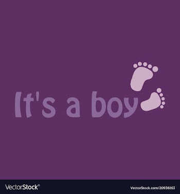 Inscription it is a boy with footprint vector image