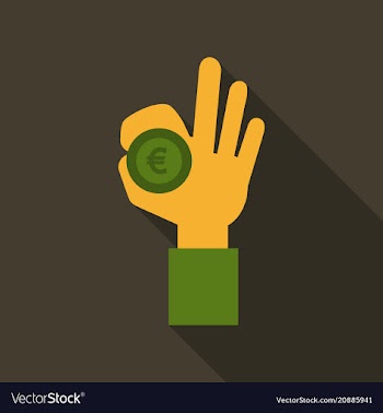 Insert coin token or pay money flat icon for vector image