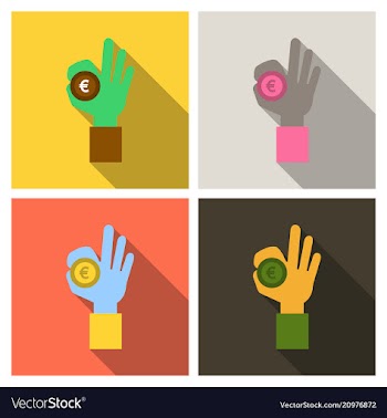 Insert coin token or pay money flat icon for vector image