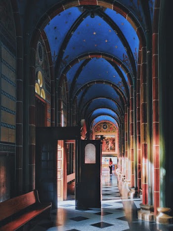 inside a building  