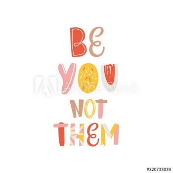 Inspirational slogan be you not them colored vector lettering