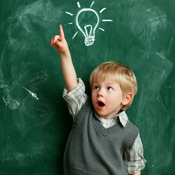 Inspired Preschool Boy with Idea
