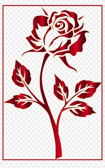 Inspiring Crimson Rose Silhouette No Background By - Rose Clipart No Background