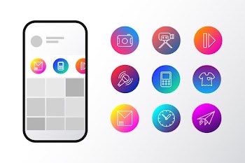 Instagram gradient stories highlights Free Vector