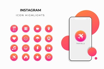 Instagram gradient stories highlights Free Vector