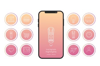 Instagram gradient stories highlights Free Vector