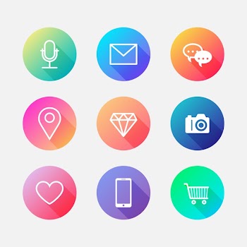 Instagram gradient stories highlights set Free Vector