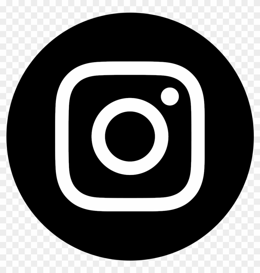 Instagram Icon White On Black Circle - Logo Instagram Black Png