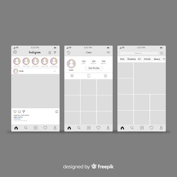 Instagram post and profile template Free Vector