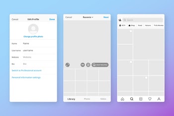 Instagram profile interface template Free Vector