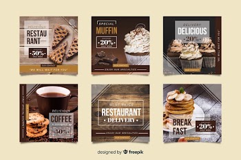 Instagram promotion set with special offers Free Vector