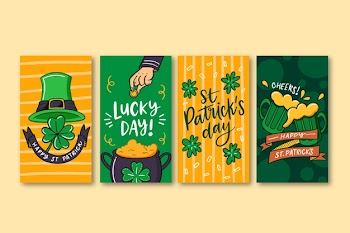 Instagram stories collection with st. patricks day design Free Vector