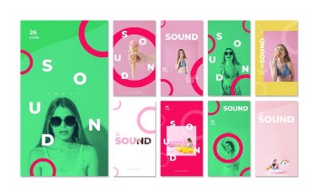 Instagram stories for sound festival Free Psd