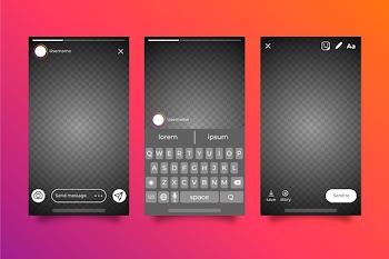 Instagram stories interface template design Free Vector